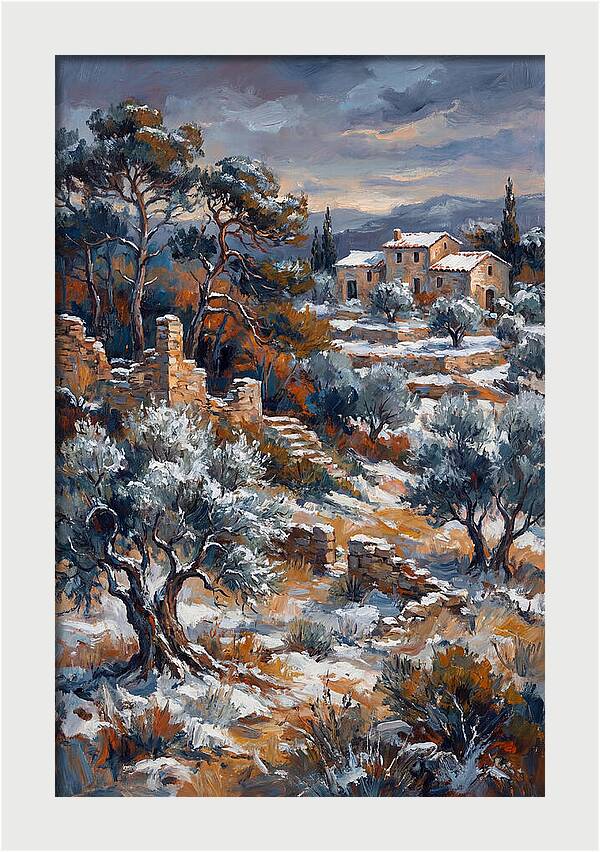 Snowy Mediterranean Landscape