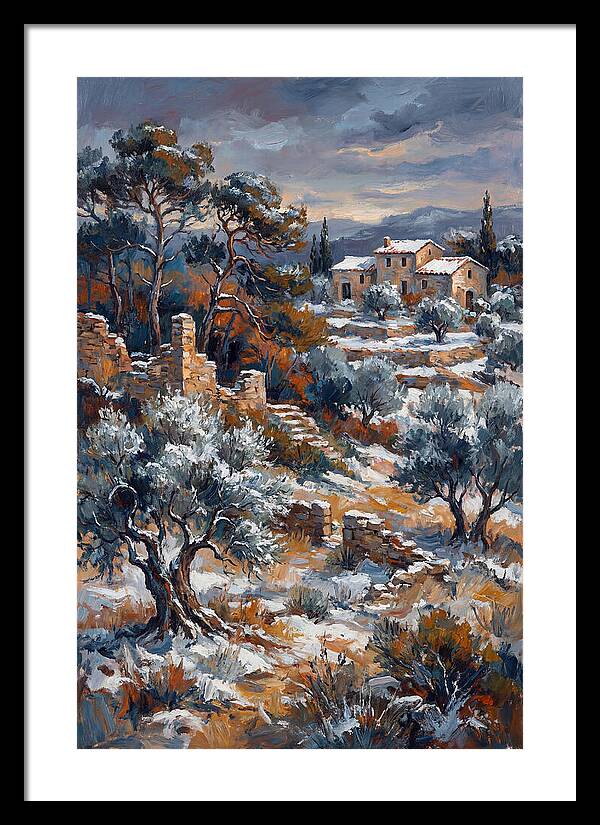 Snowy Mediterranean Landscape