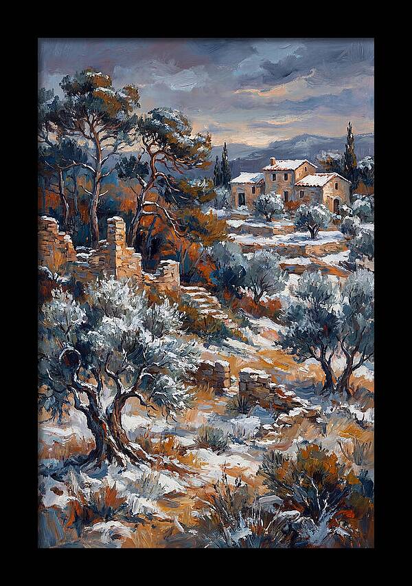 Snowy Mediterranean Landscape