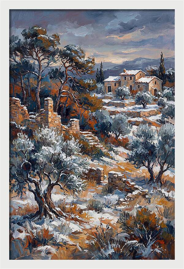 Snowy Mediterranean Landscape