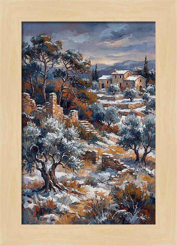 Snowy Mediterranean Landscape