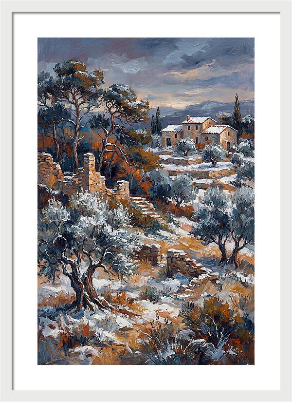 Snowy Mediterranean Landscape