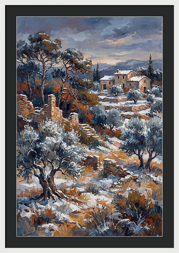 Snowy Mediterranean Landscape
