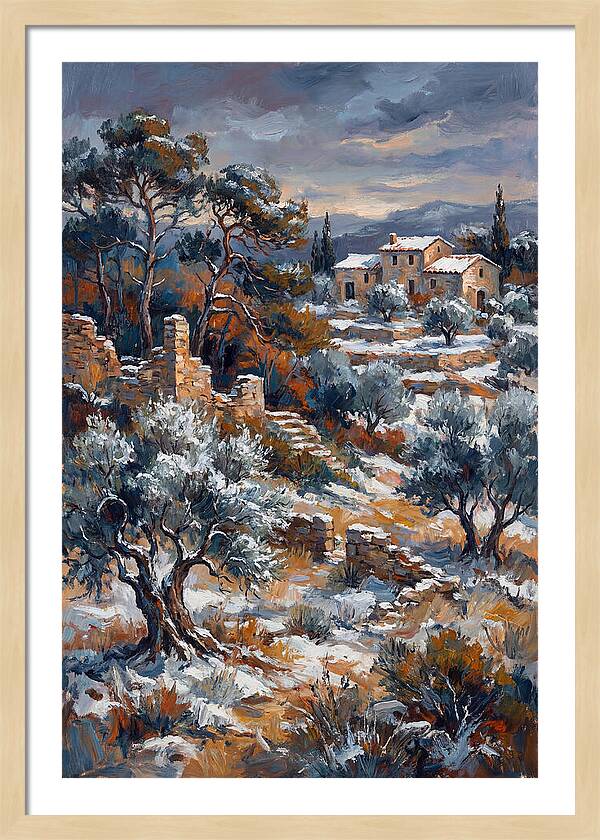 Snowy Mediterranean Landscape