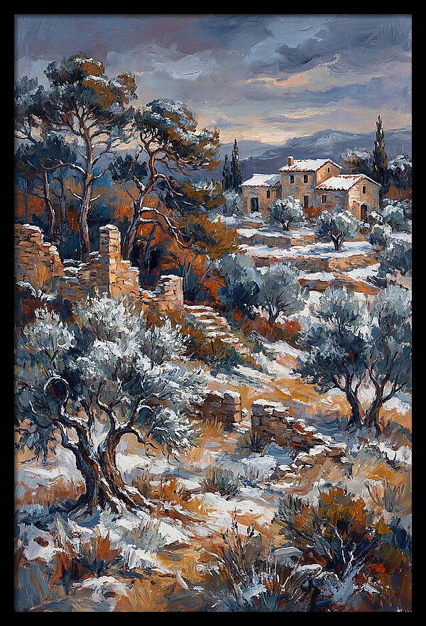 Snowy Mediterranean Landscape