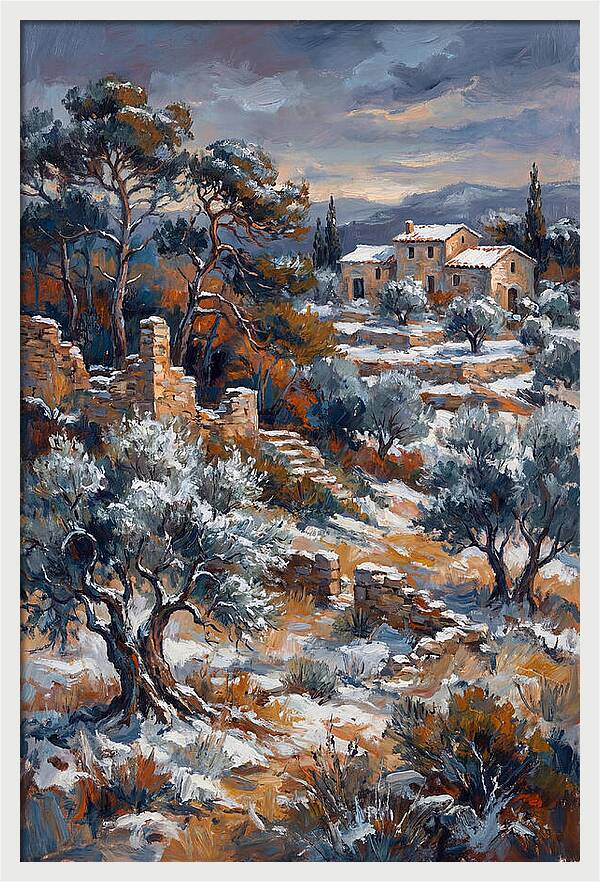 Snowy Mediterranean Landscape