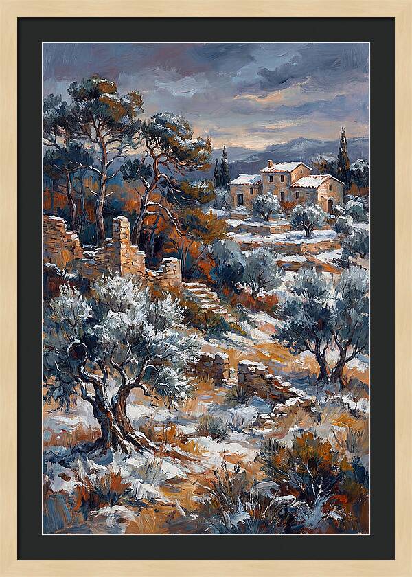 Snowy Mediterranean Landscape