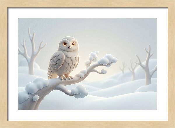 Snowy Owl In A Winter Wonderland