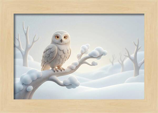 Snowy Owl In A Winter Wonderland