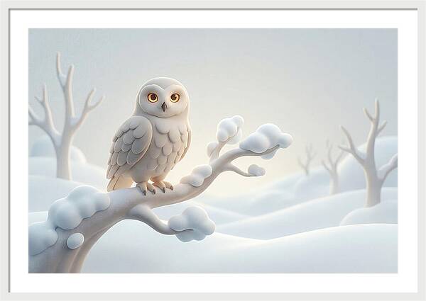 Snowy Owl In A Winter Wonderland
