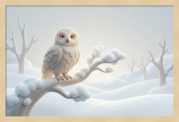 Snowy Owl In A Winter Wonderland
