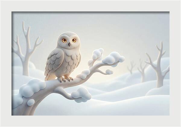 Snowy Owl In A Winter Wonderland