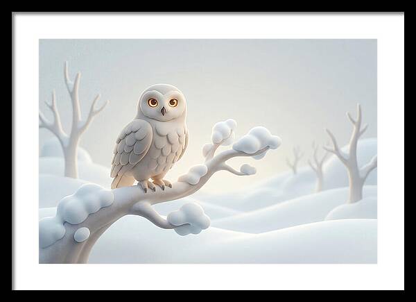 Snowy Owl In A Winter Wonderland