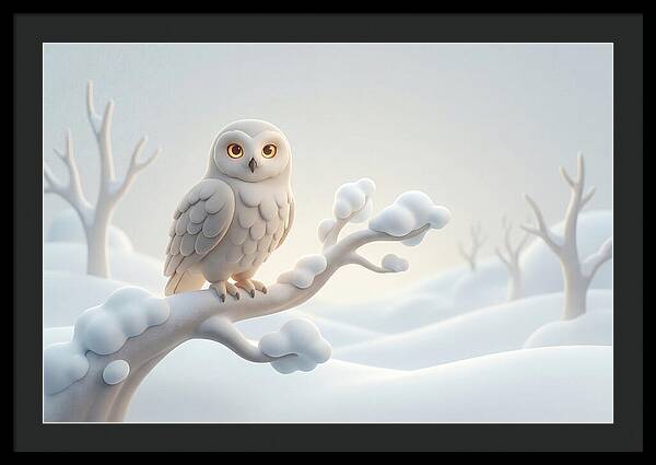 Snowy Owl In A Winter Wonderland