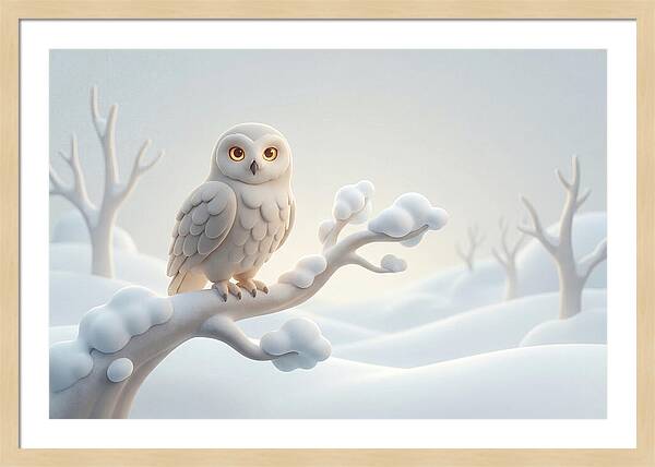 Snowy Owl In A Winter Wonderland