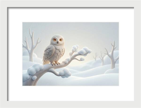 Snowy Owl In A Winter Wonderland