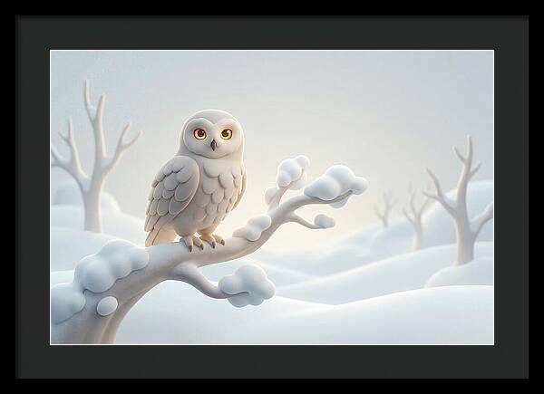 Snowy Owl In A Winter Wonderland