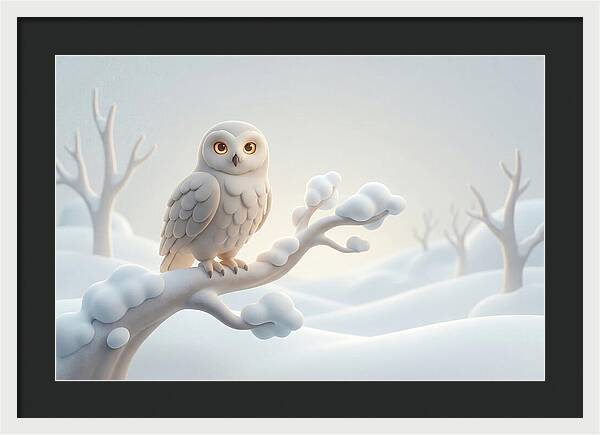 Snowy Owl In A Winter Wonderland