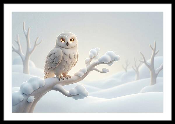 Snowy Owl In A Winter Wonderland