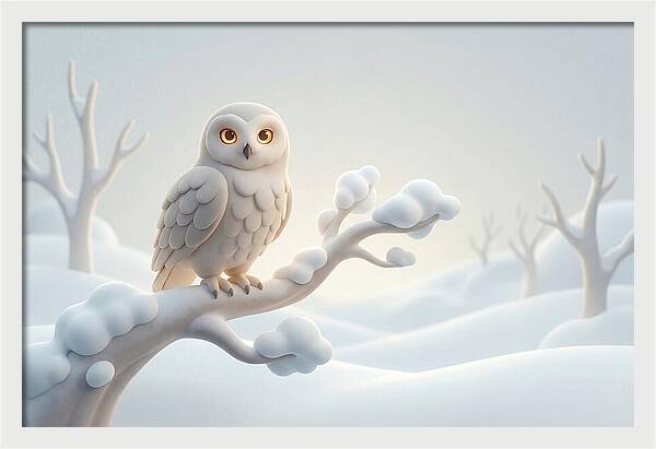 Snowy Owl In A Winter Wonderland