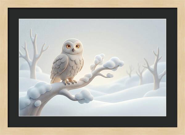Snowy Owl In A Winter Wonderland