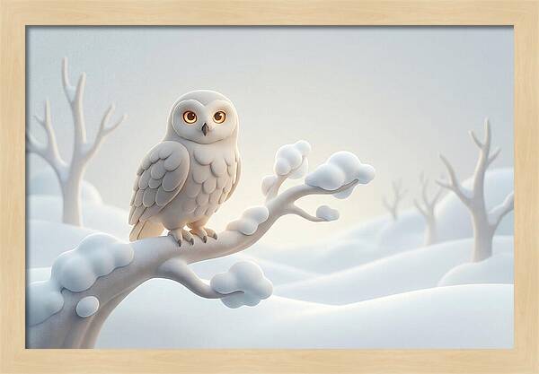 Snowy Owl In A Winter Wonderland