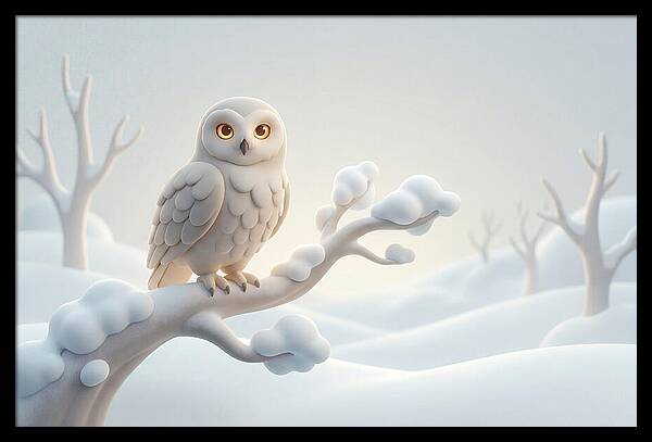 Snowy Owl In A Winter Wonderland