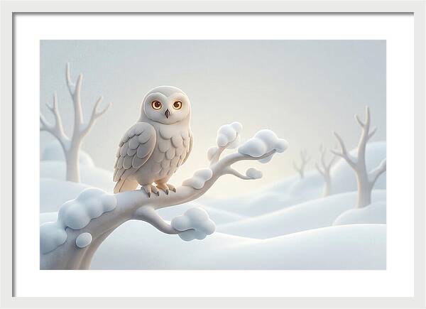 Snowy Owl In A Winter Wonderland