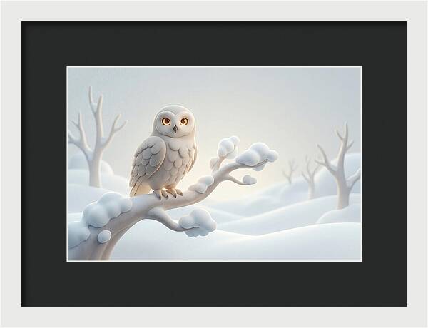 Snowy Owl In A Winter Wonderland