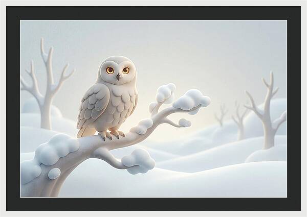 Snowy Owl In A Winter Wonderland