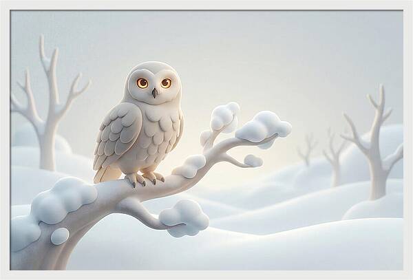 Snowy Owl In A Winter Wonderland