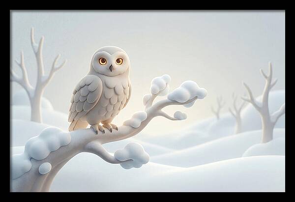 Snowy Owl In A Winter Wonderland