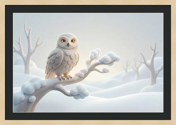 Snowy Owl In A Winter Wonderland