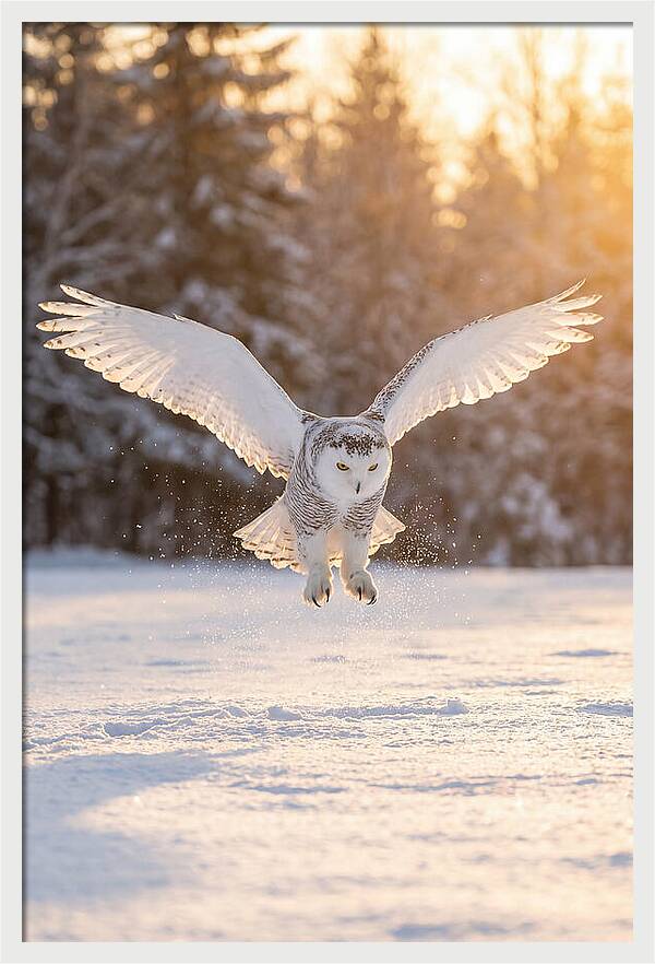 Snowy Owl In Majestic Flight