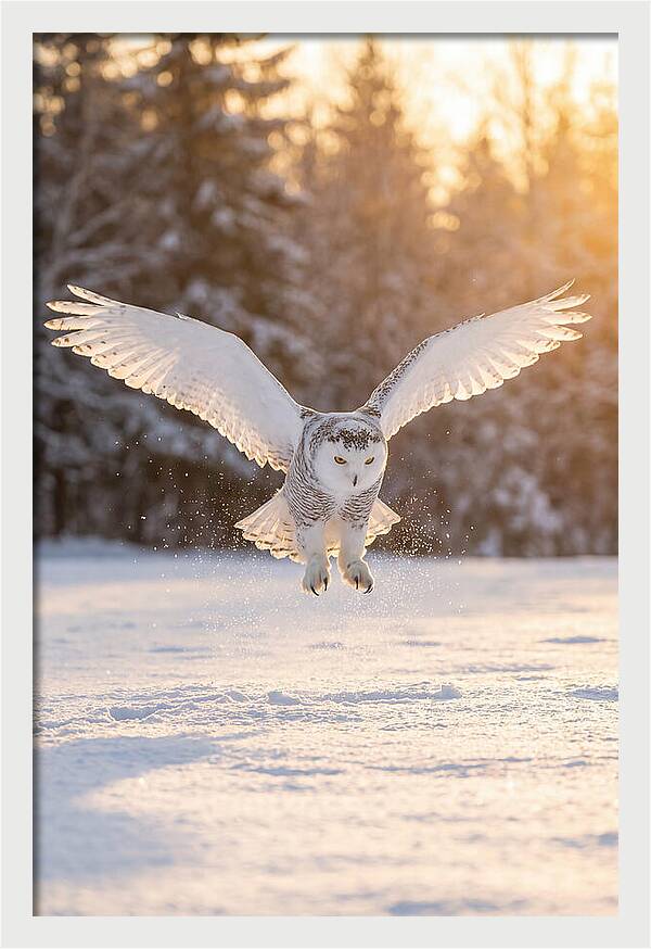 Snowy Owl In Majestic Flight