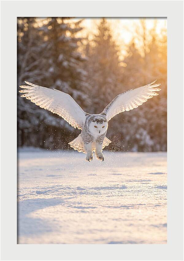 Snowy Owl In Majestic Flight