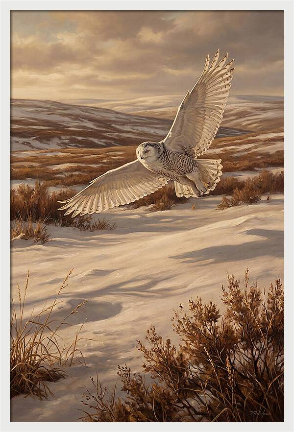 Snowy Owl In Majestic Flight