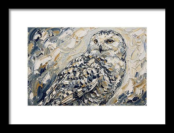 Snowy Owl In Palette Knife Style