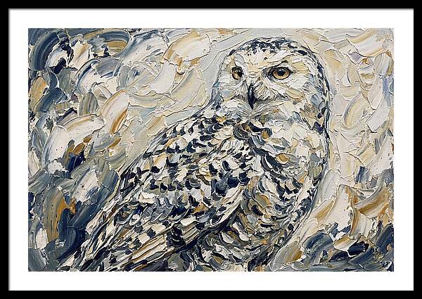Snowy Owl In Palette Knife Style