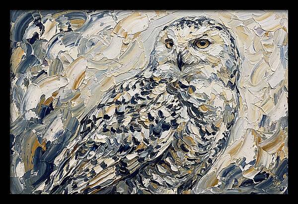 Snowy Owl In Palette Knife Style