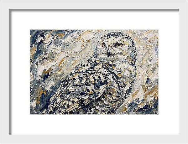 Snowy Owl In Palette Knife Style
