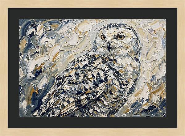 Snowy Owl In Palette Knife Style