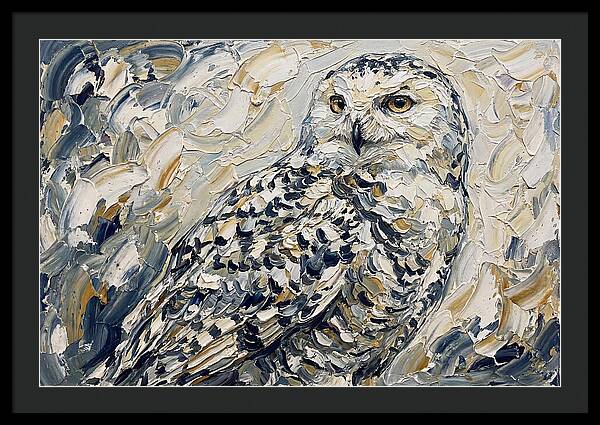 Snowy Owl In Palette Knife Style