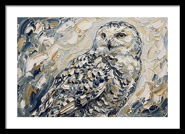 Snowy Owl In Palette Knife Style