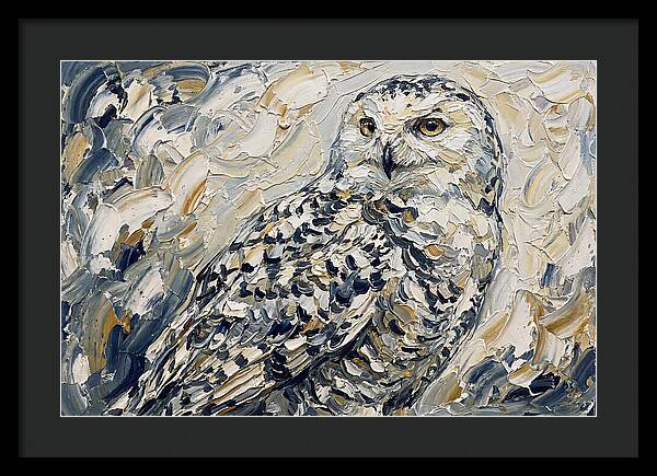 Snowy Owl In Palette Knife Style