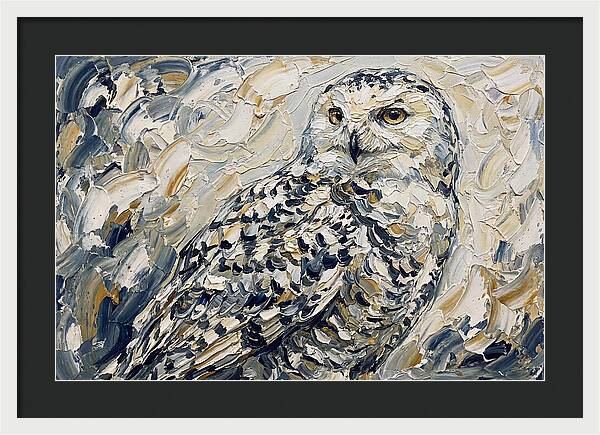 Snowy Owl In Palette Knife Style