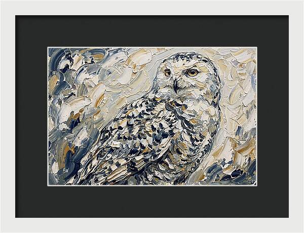 Snowy Owl In Palette Knife Style