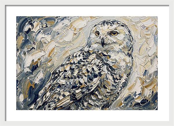 Snowy Owl In Palette Knife Style