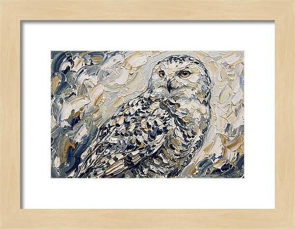 Snowy Owl In Palette Knife Style