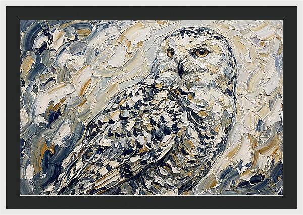 Snowy Owl In Palette Knife Style